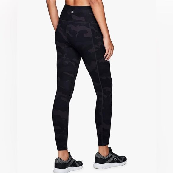 RBX Active Ultra Hold Black Camouflage Crop Leggings With Pockets - Picture 3 of 8